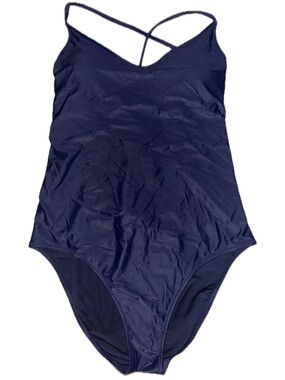 aerie- Navy Strappy Full Coverage one piece- size XL